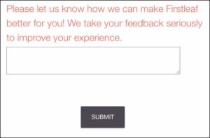 First Leaf Wines Feedback Option